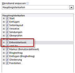 Das Menüband in Word 2010 anpassen