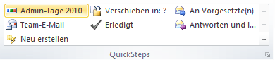 Outlook 2010 Kurzer Name für QuickStep