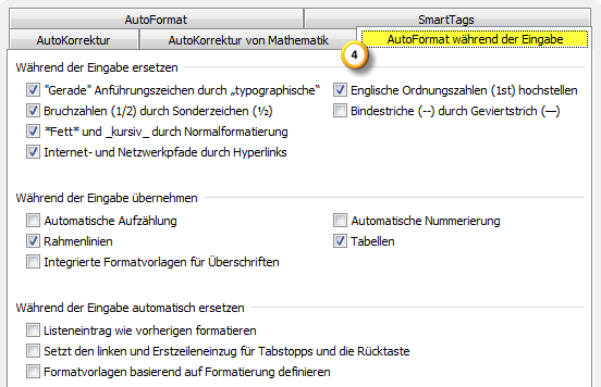 AutoKorrektur-Einstellungen in Outlook 2010 optimieren Teil 3