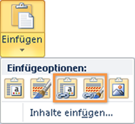 PowerPoint 2010: Optionen beim Einfügen eines Excel-Diagramms