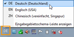 Windows: Installierte Tastatursprachen über die Taskleiste anzeigen lassen