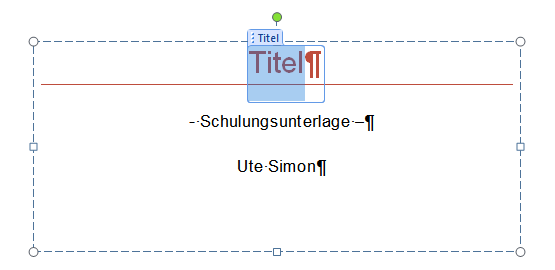 Word 2010: Ein Textfeld auf dem Deckblatt anordnen