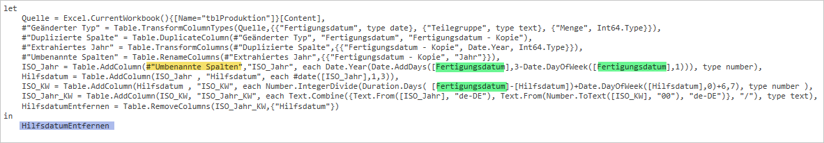 Vollständiger M-Code 