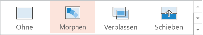 Der Effekt Morphen auf der Registerkarte Übergänge