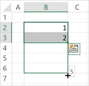 Screenshot von einem Excel-Arbeitsblatt