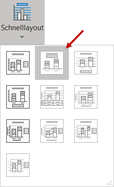 Mit dem Schnelllayout 2 das Diagramm in Form bringen