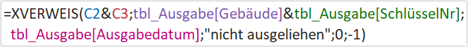 Die fertige Formel für Zelle C4